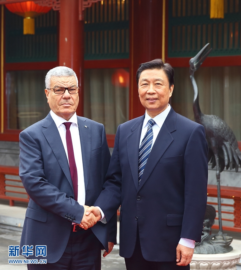 4月6日，國(guó)家副主席李源潮在北京會(huì)見(jiàn)由總書(shū)記薩伊達(dá)尼率領(lǐng)的阿爾及利亞民族解放陣線黨代表團(tuán)。 新華社記者 丁海濤 攝