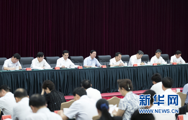 7月12日，中共中央政治局委員、中央書記處書記、中宣部部長(zhǎng)劉奇葆在北京出席全國出版工作會(huì)議。 新華社記者 丁海濤 攝