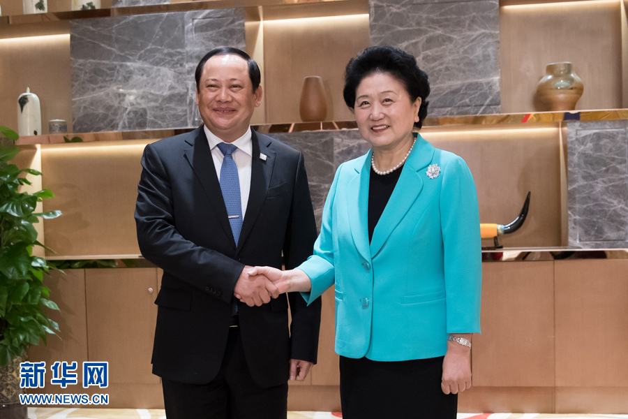 7月28日，國務院副總理劉延東在貴陽會見來華出席第十屆中國－東盟教育交流周的老撾副總理宋賽。 新華社記者劉續(xù)攝
