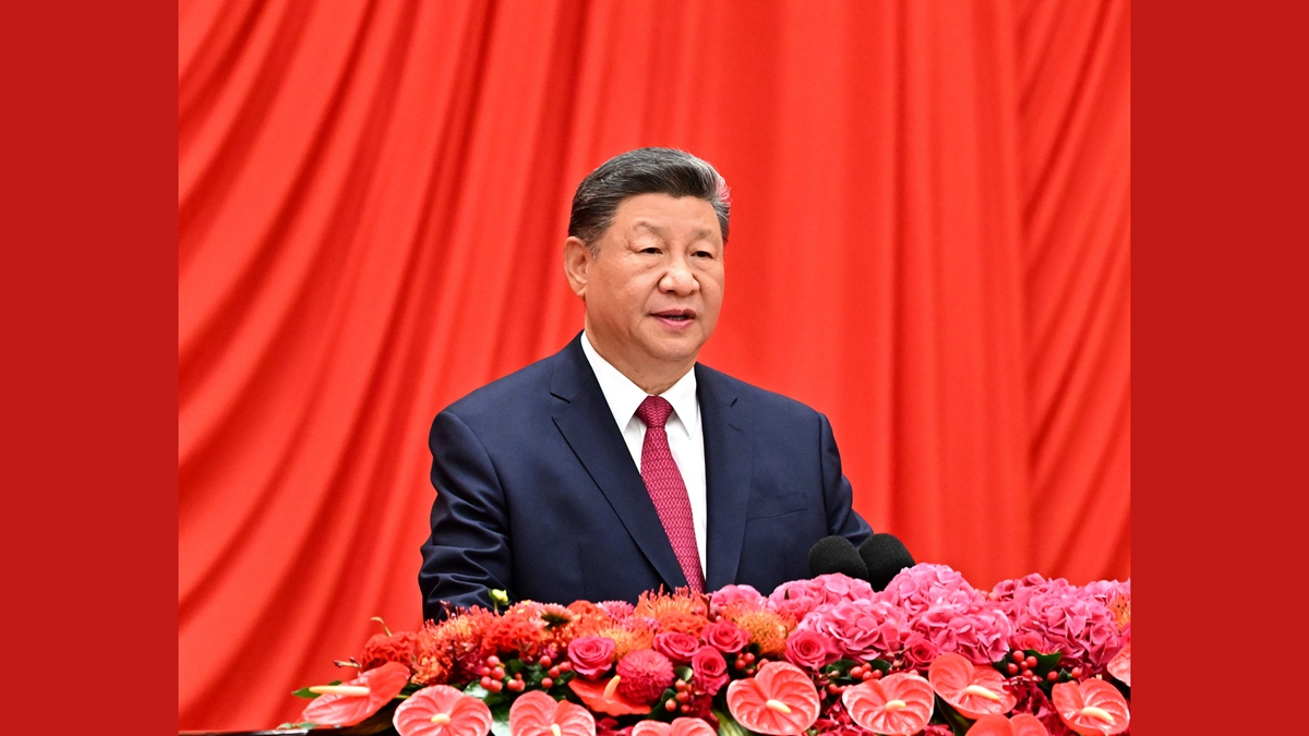 習近平等黨和國家領(lǐng)導人出席慶祝中華人民共和國成立76周年招待會
