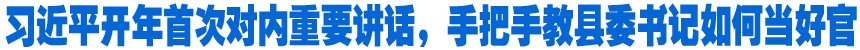 習(xí)近平開(kāi)年首次對(duì)內(nèi)重要講話，手把手教縣委書(shū)記如何當(dāng)好官