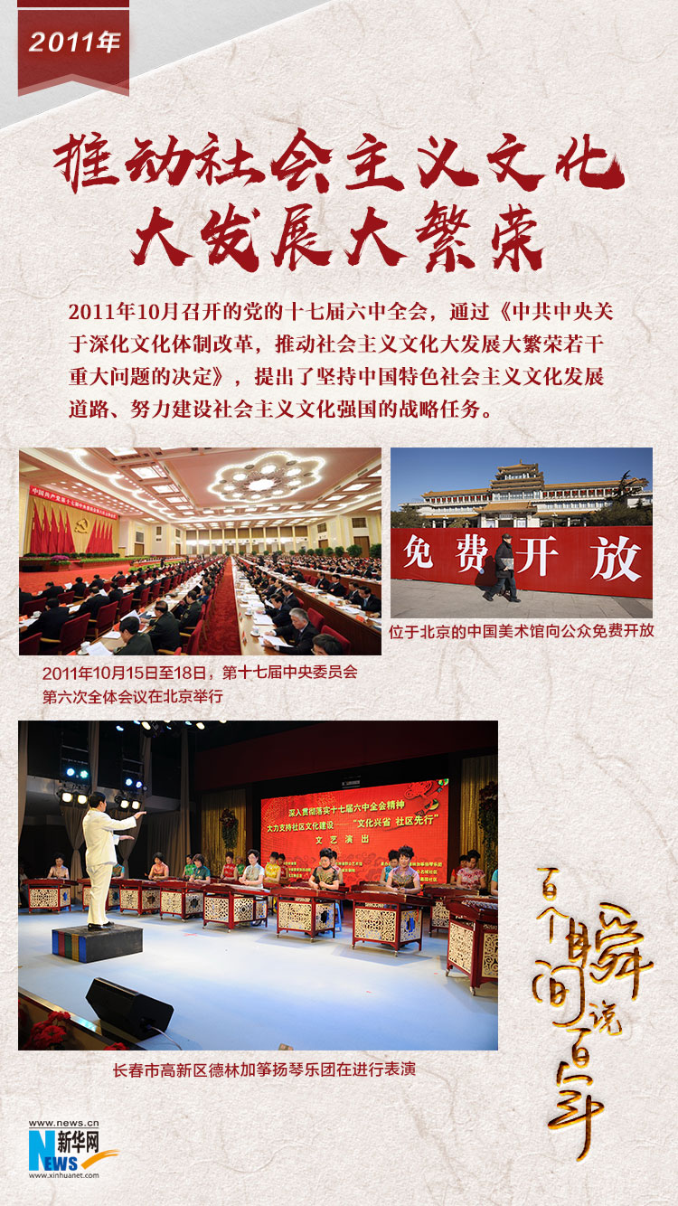 2011，推動(dòng)社會(huì)主義文化大發(fā)展大繁榮