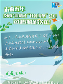 未來五年鄉(xiāng)村產(chǎn)業(yè)發(fā)展“任務清單”公布 這組數(shù)據(jù)值得關注！