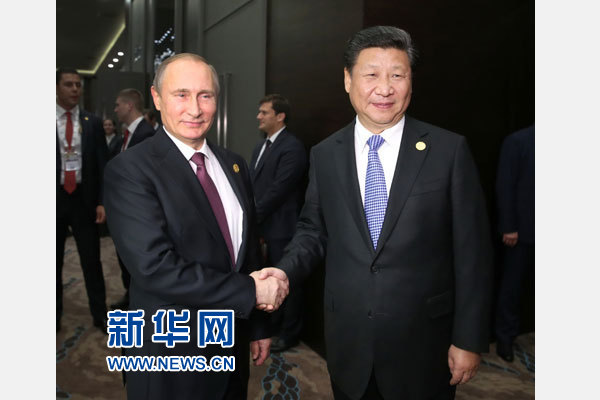11月15日，國家主席習(xí)近平在土耳其安塔利亞會(huì)見俄羅斯總統(tǒng)普京。 新華社記者馬占成攝