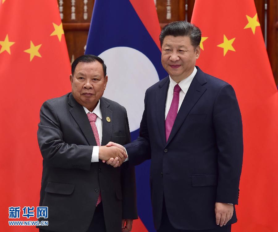 9月2日，國(guó)家主席習(xí)近平在杭州會(huì)見(jiàn)老撾國(guó)家主席本揚(yáng)。新華社記者張鐸攝