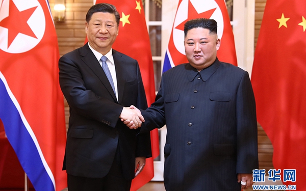 習(xí)近平同朝鮮勞動黨委員長、國務(wù)委員會委員長金正恩舉行會談